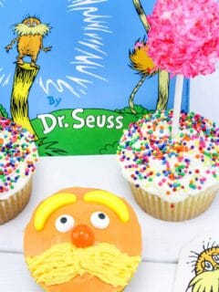 Today we are sharing our last Dr. Seuss recipe with the Truffula Tree and Lorax Cupcakes recipe in honor of his birthday. 