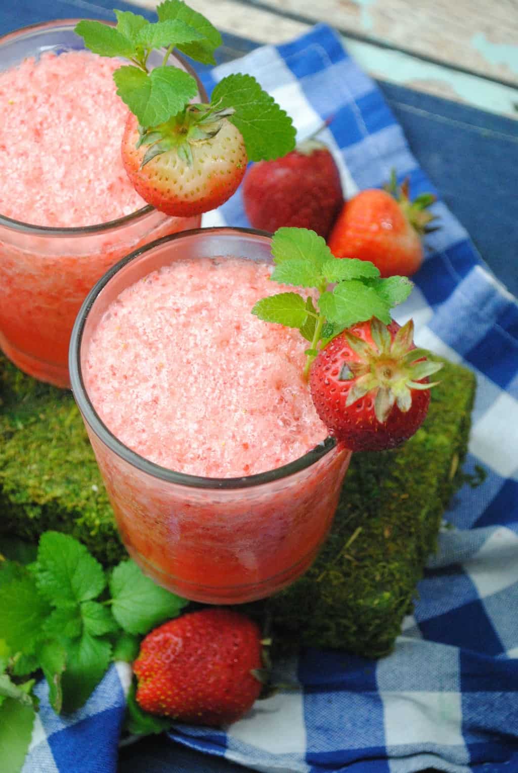 Tired of winter? Escape to a tropical oasis by making a frozen treat. The Strawberry Wine Slushy is a great way to forget about winter for a few hours.