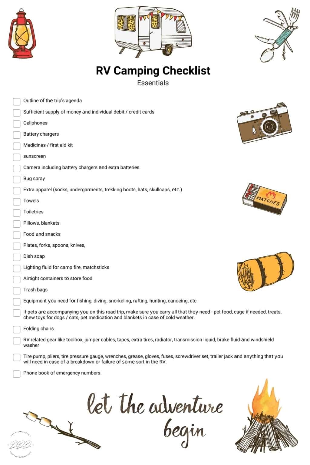 rv camping checklist