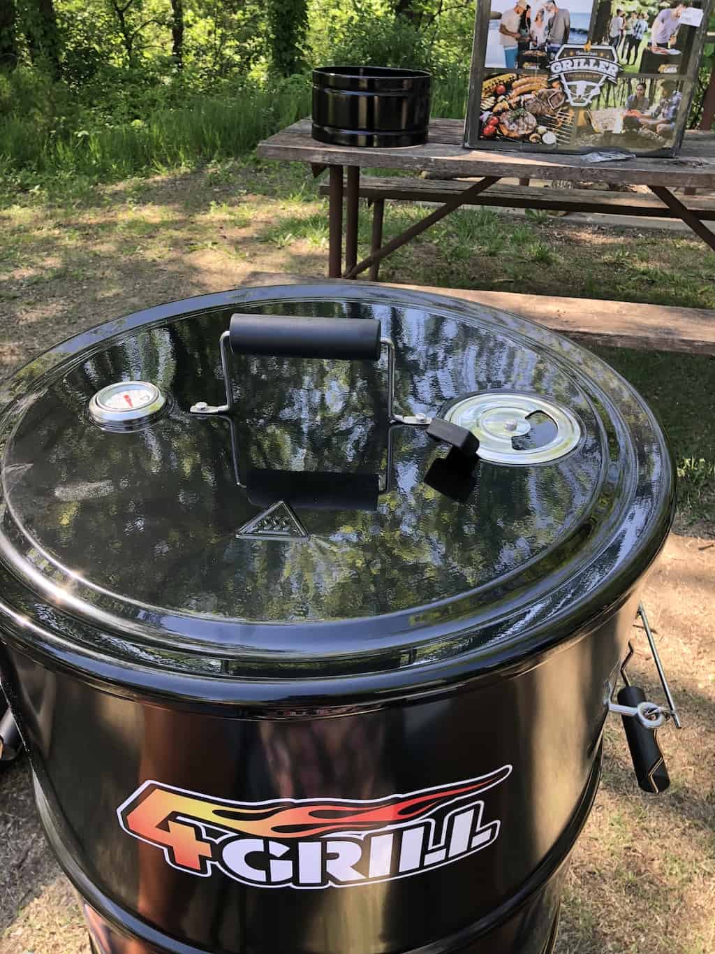 Looking like an old oil drum, the 4Grill can grill, smoke, slow cook, and be your fire pit and is compact enough to take in your car.
