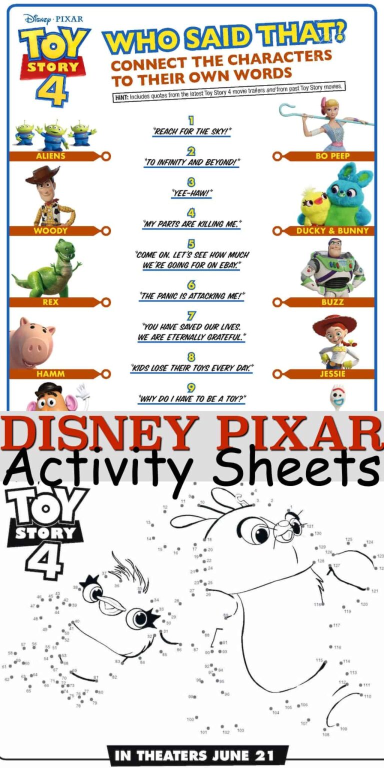 FREE Toy Story 4 Coloring and Activity Sheets | Dine Dream Discover