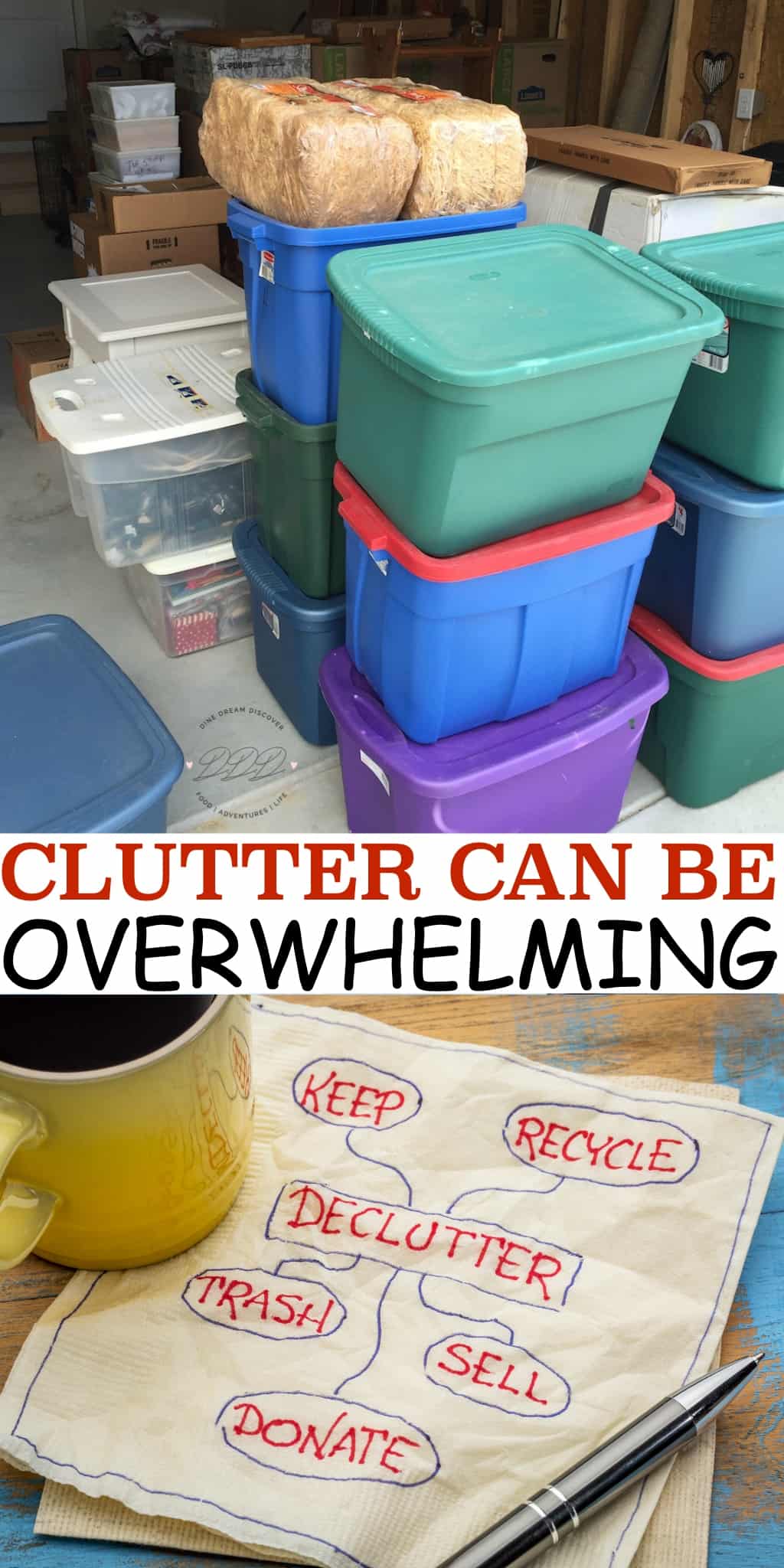 Clutter can get out of control and important items are scattered everywhere, or buried under a mountain of stuff. Here are some tips to declutter. 