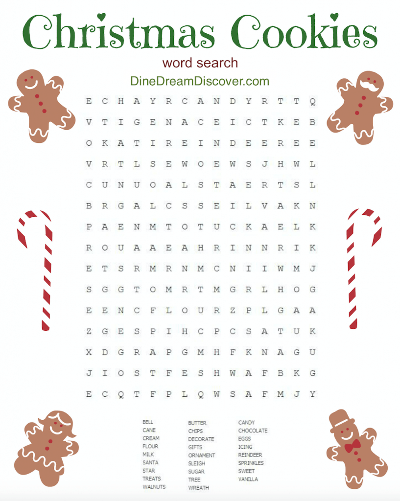 Christmas Cookies Printable Games Dine Dream Discover