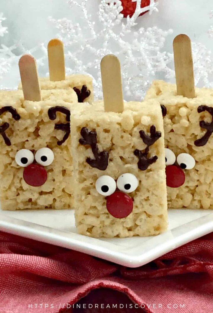 Reindeer Rice Krispie Treats - Dine Dream Discover