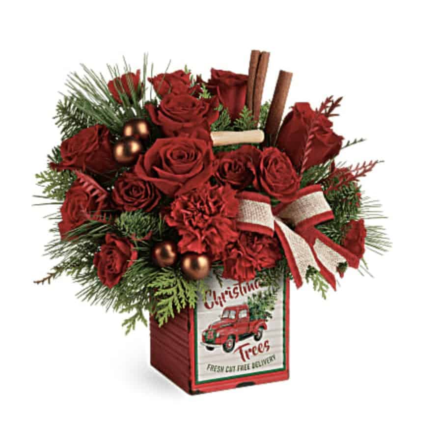 teleflora merry vintage christmas bouquet