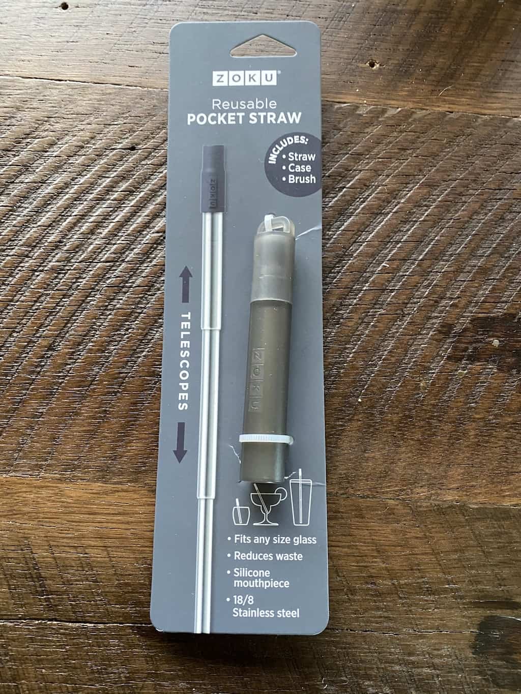 Zoku Charcoal Pocket Straw