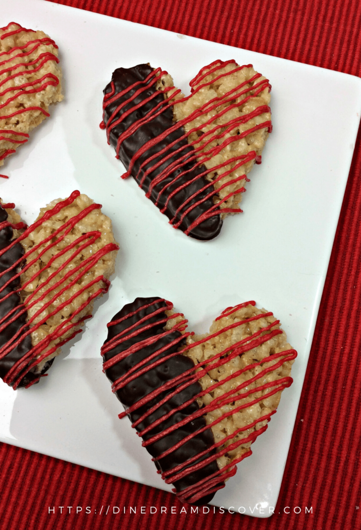 Chocolate Dipped Heart Rice Krispie Treats
