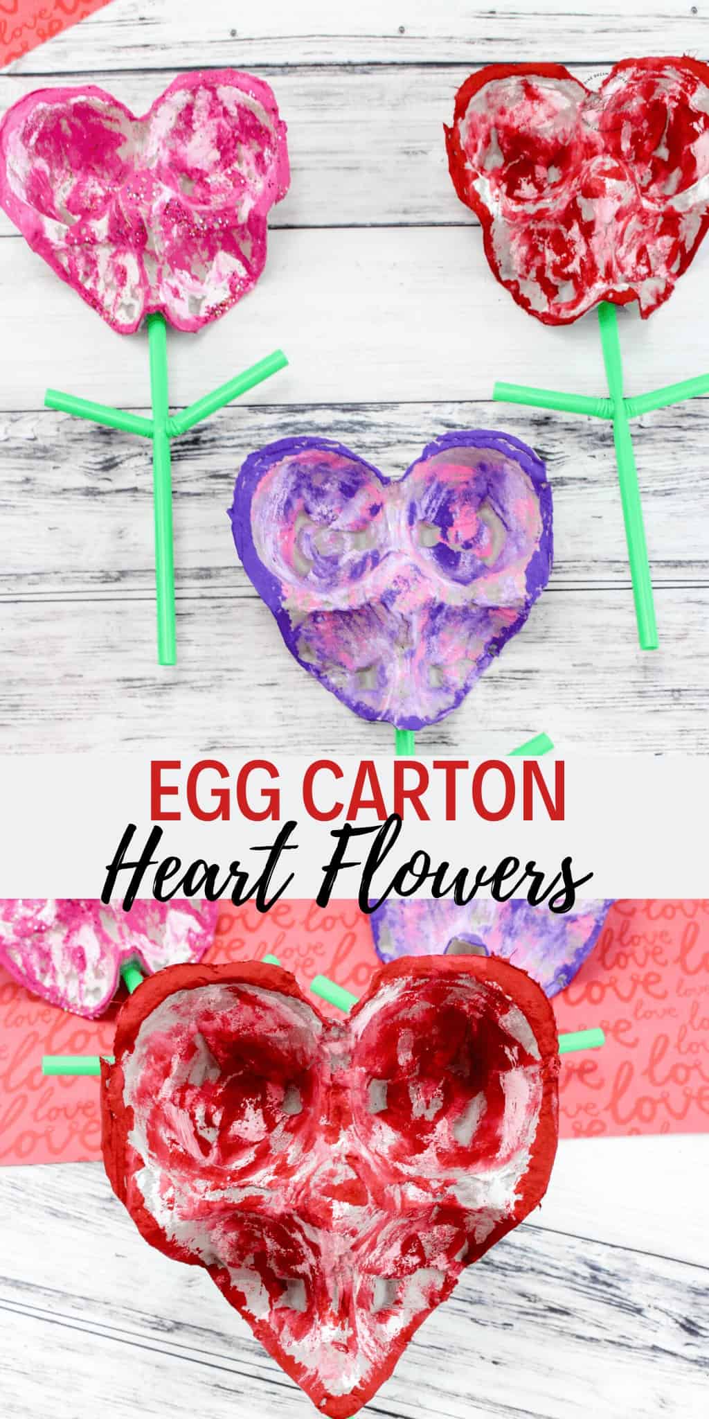 egg CARTON HEART FLOWERS
