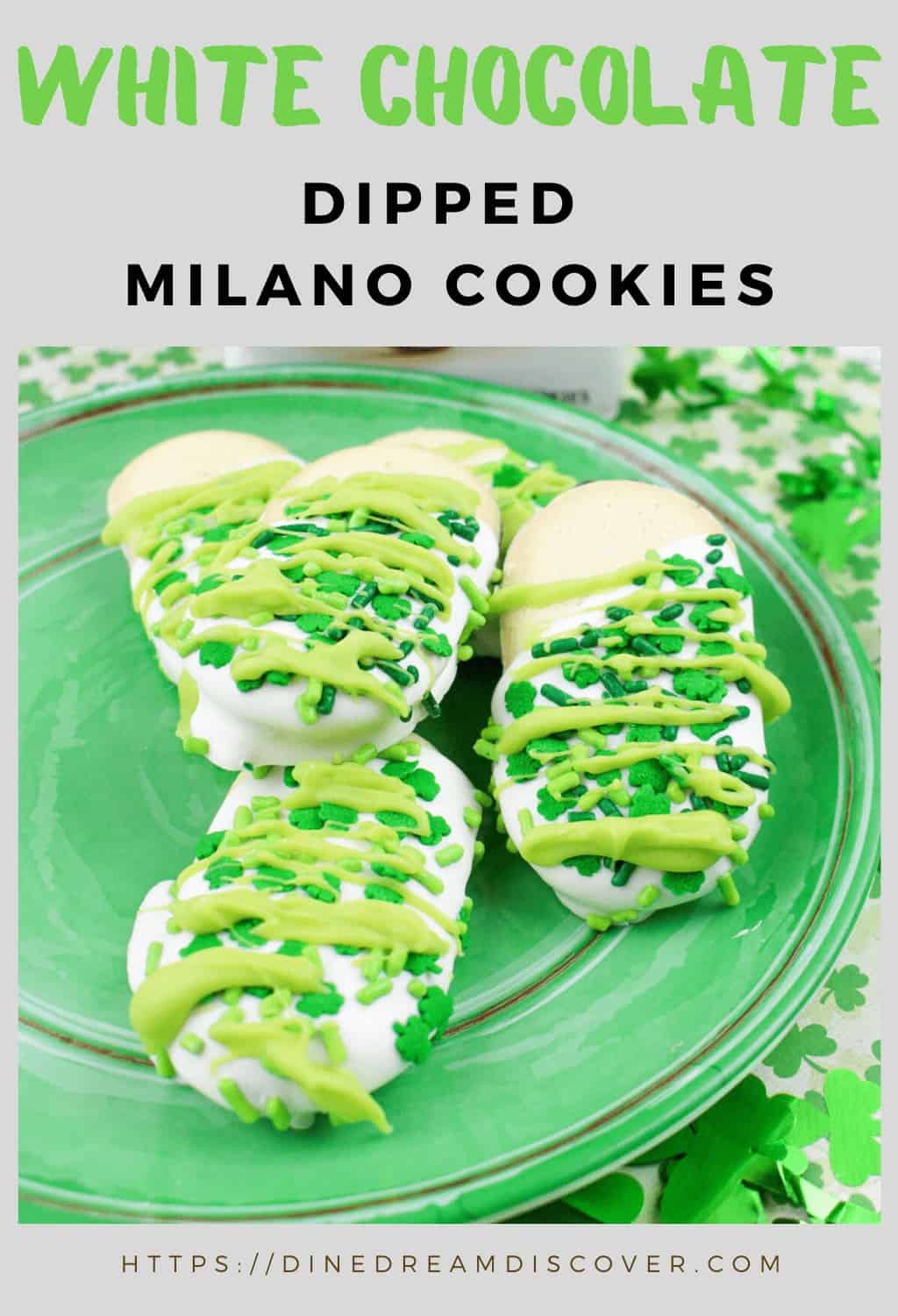 white chocolate dipped milano cookies