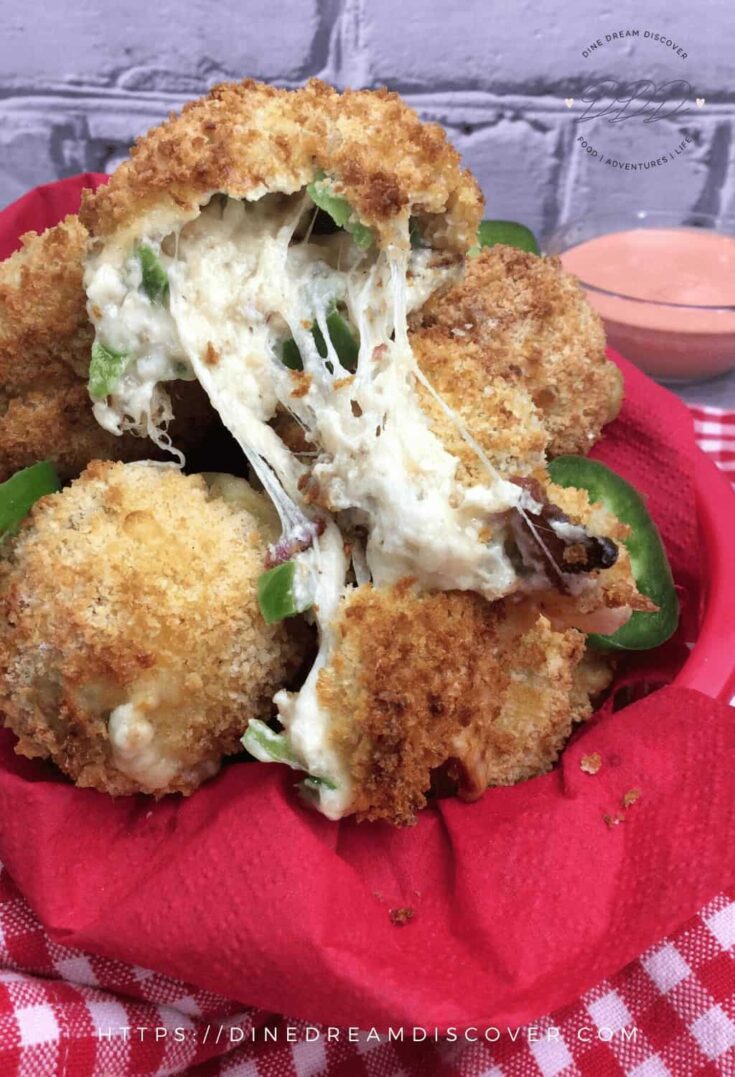 Keto fried bacon jalapeño poppers cheese bites