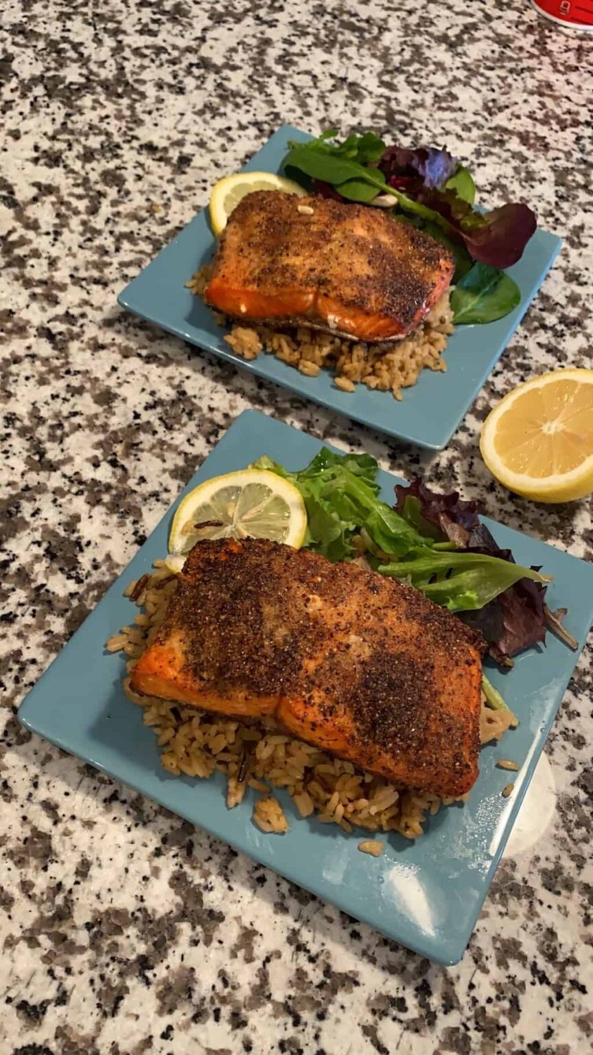 Air Fryer Salmon - Lemon Pepper - Dine Dream Discover
