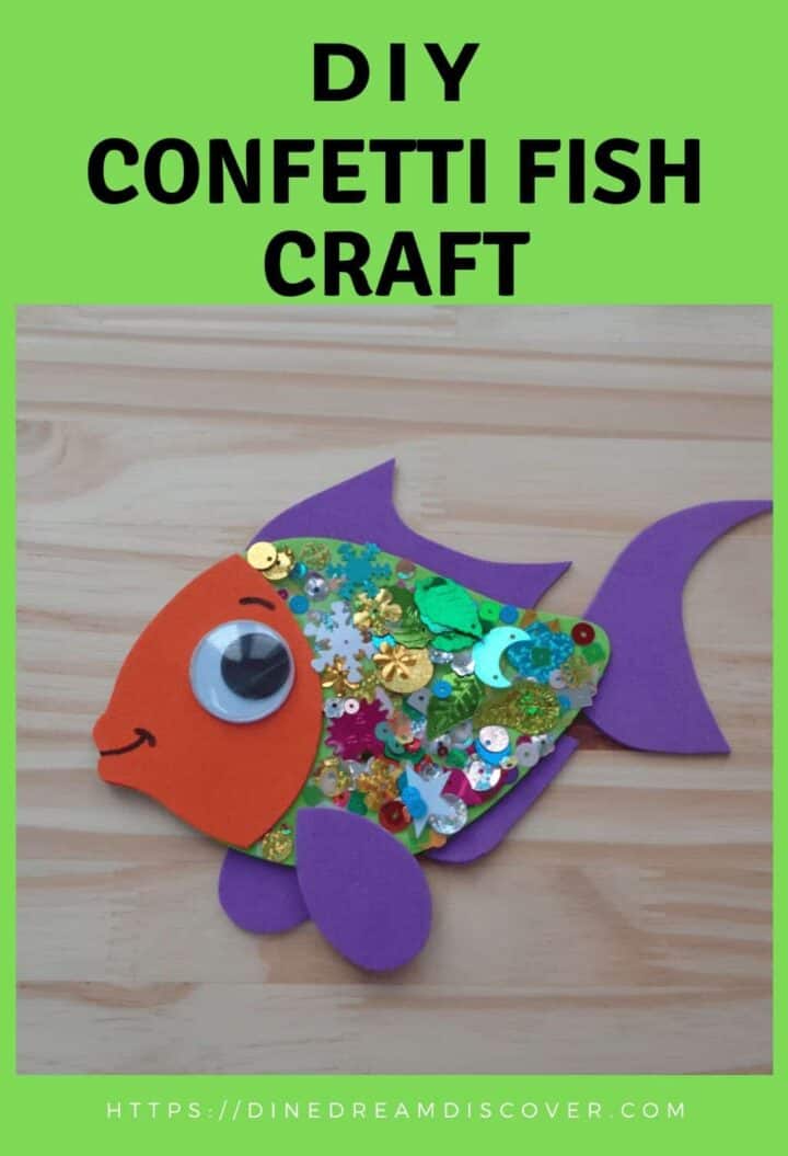 Confetti Fish Craft for Kids with Template PDF - Dine Dream Discover