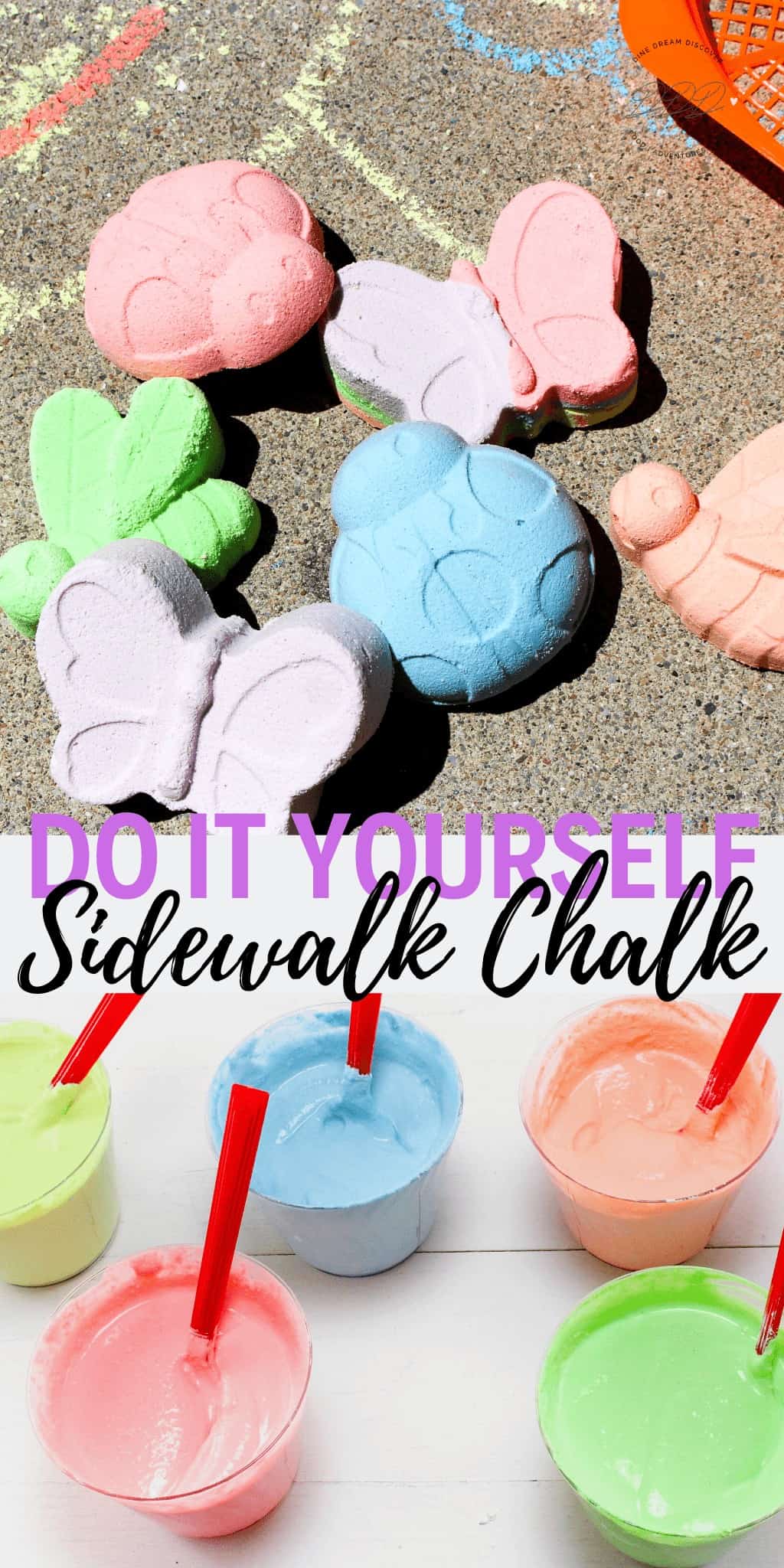 3 Ingredient DIY Sidewalk Chalk