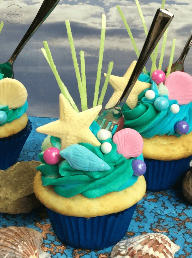 Little Mermaid Cupcakes Recipe Dine Dream Discover Little Mermaid Cupcakes Recipe 3 765x1024