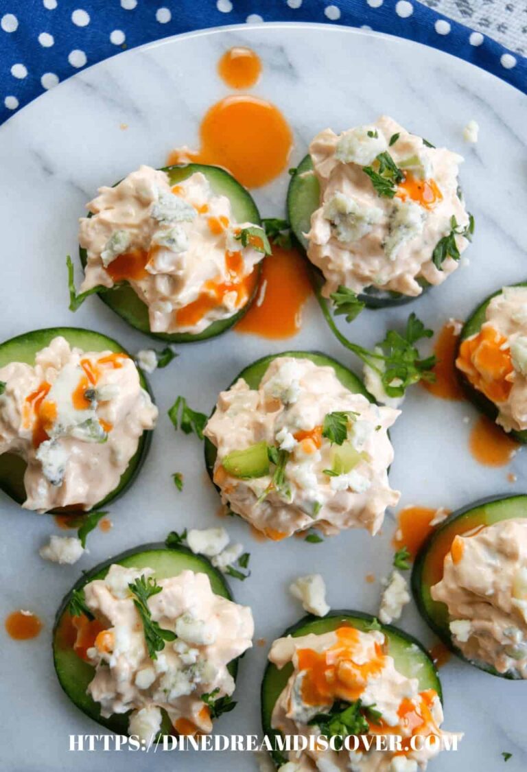 Buffalo Chicken Cucumber Bites