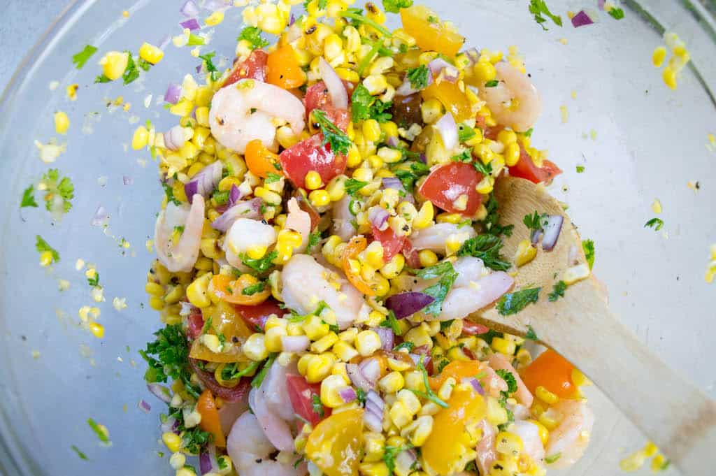 corn basil shrimp