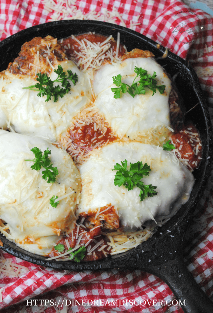 Cast Iron Skillet Chicken Parmesan Recipe - Dine Dream Discover