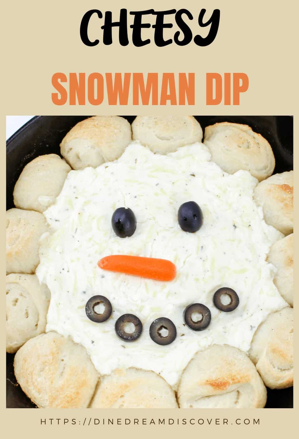 snowman appetizers Cheesy Snowman Dip
