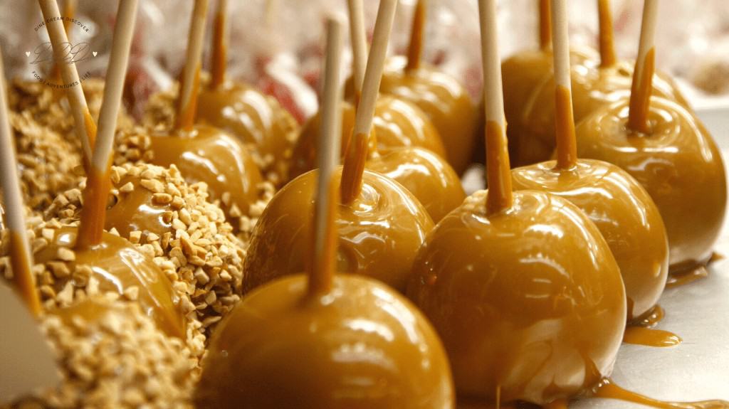 caramel apple with nuts