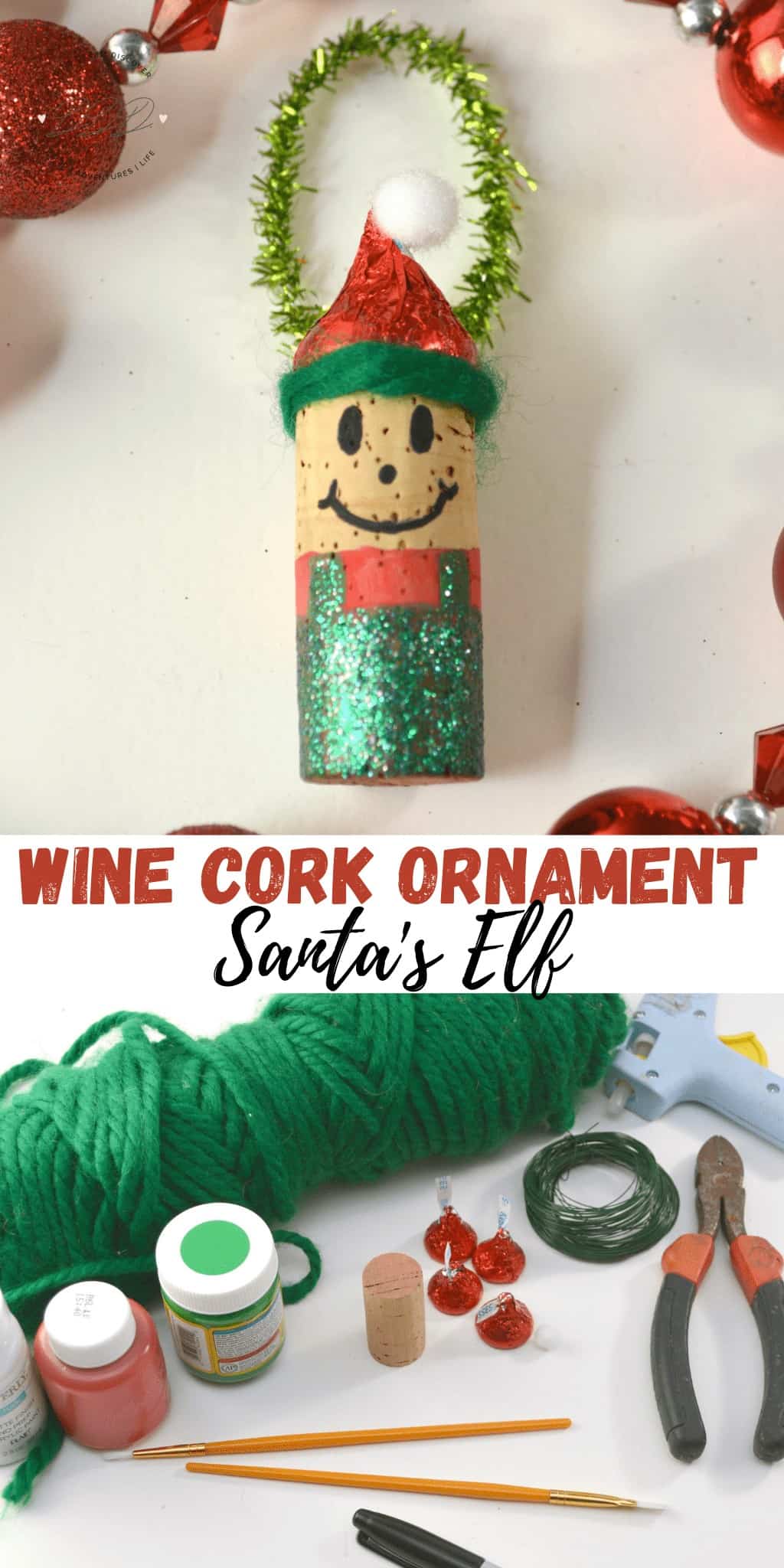 Santas Elf Wine Cork Ornaments