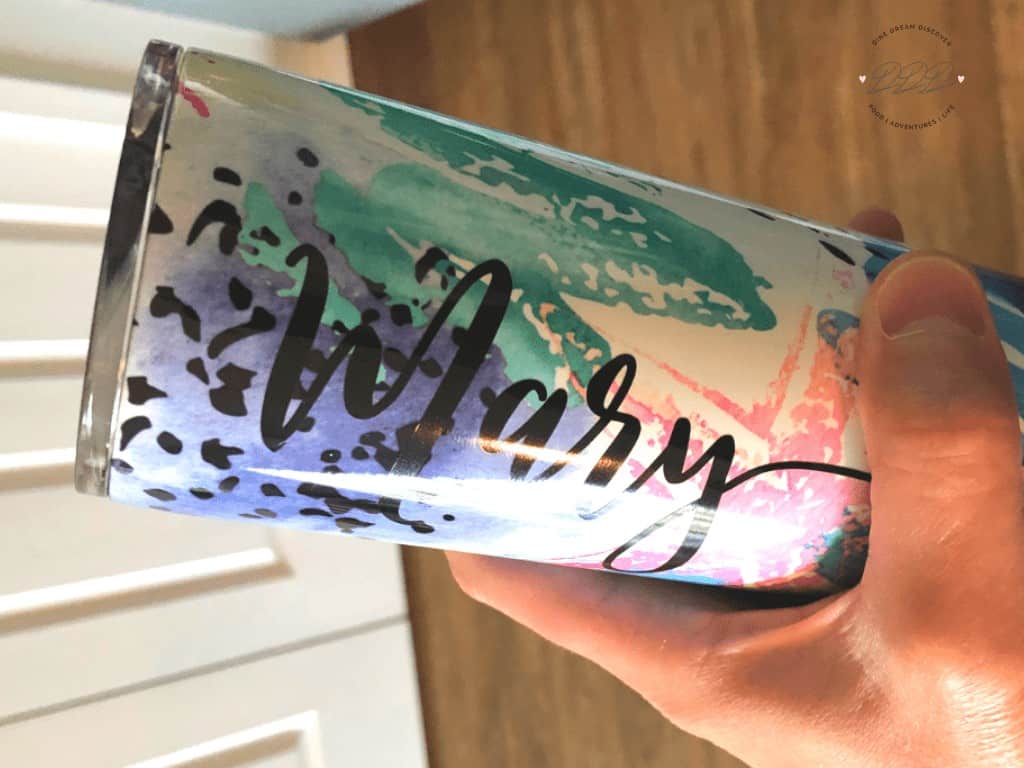 vinyl lettering ice mug