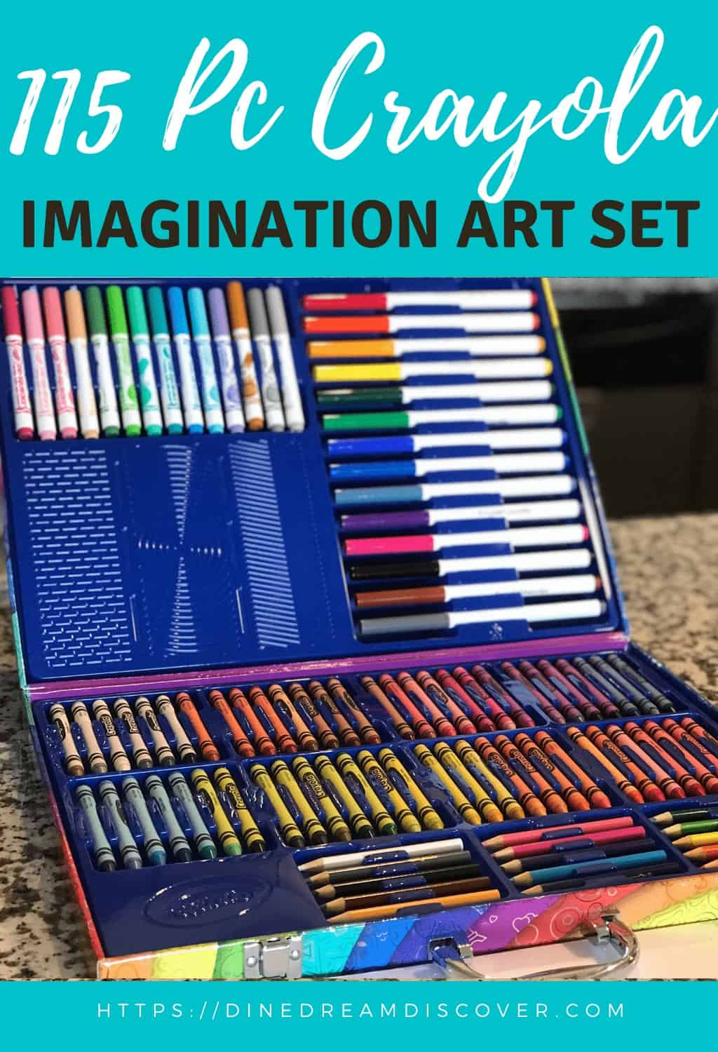 markers, crayons, drawing kit