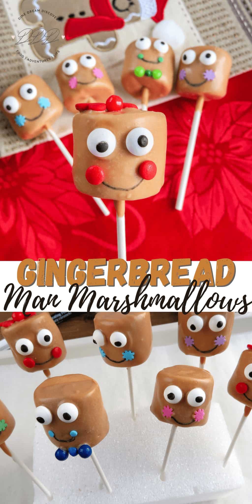 gingerbread man marshmallow pops