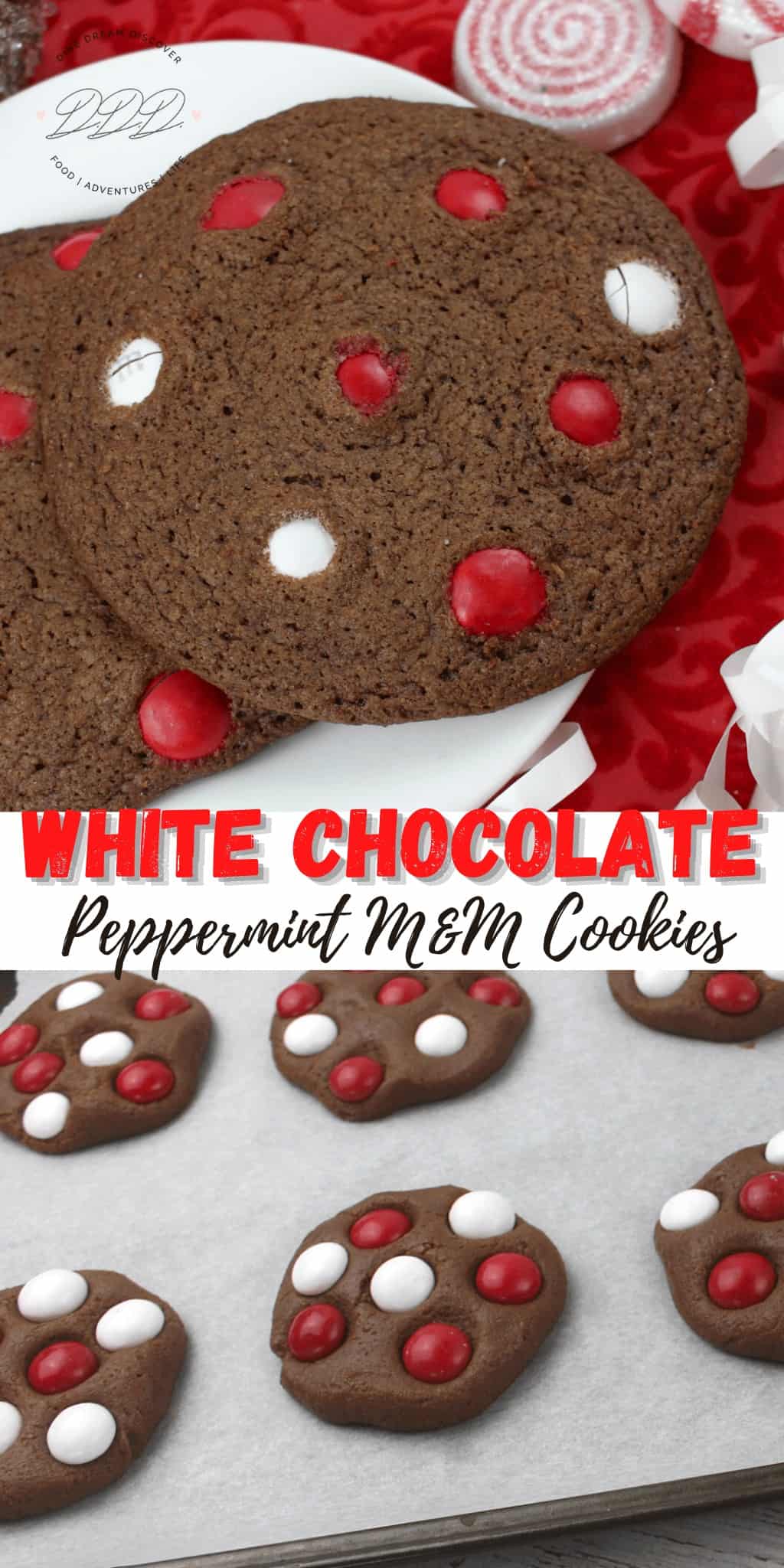 Homemade White Chocolate Peppermint M&M Cookies 