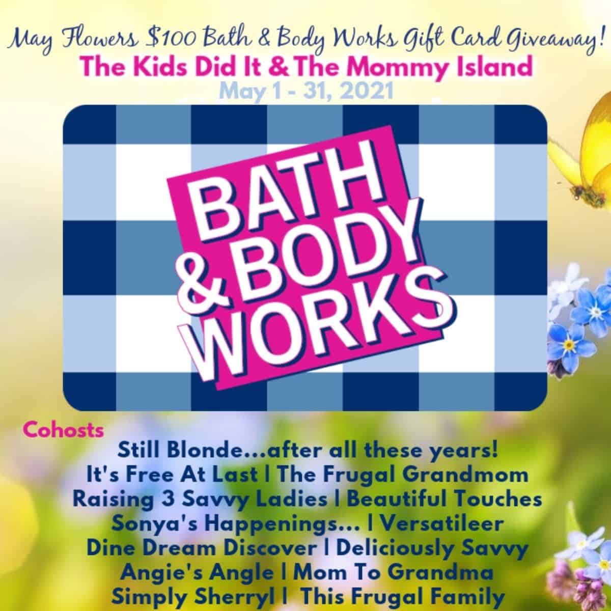 What an amazing way to start the new year! Enter to win a $100 Bath and Body Works Gift Card. Head down to the Rafflecopter to enter. Good luck!