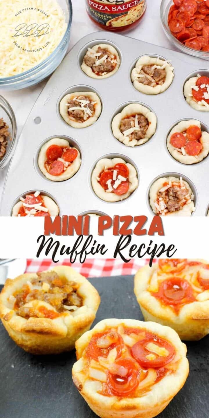 Mini Pizza Muffin Recipe WW 4 Points - Dine Dream Discover
