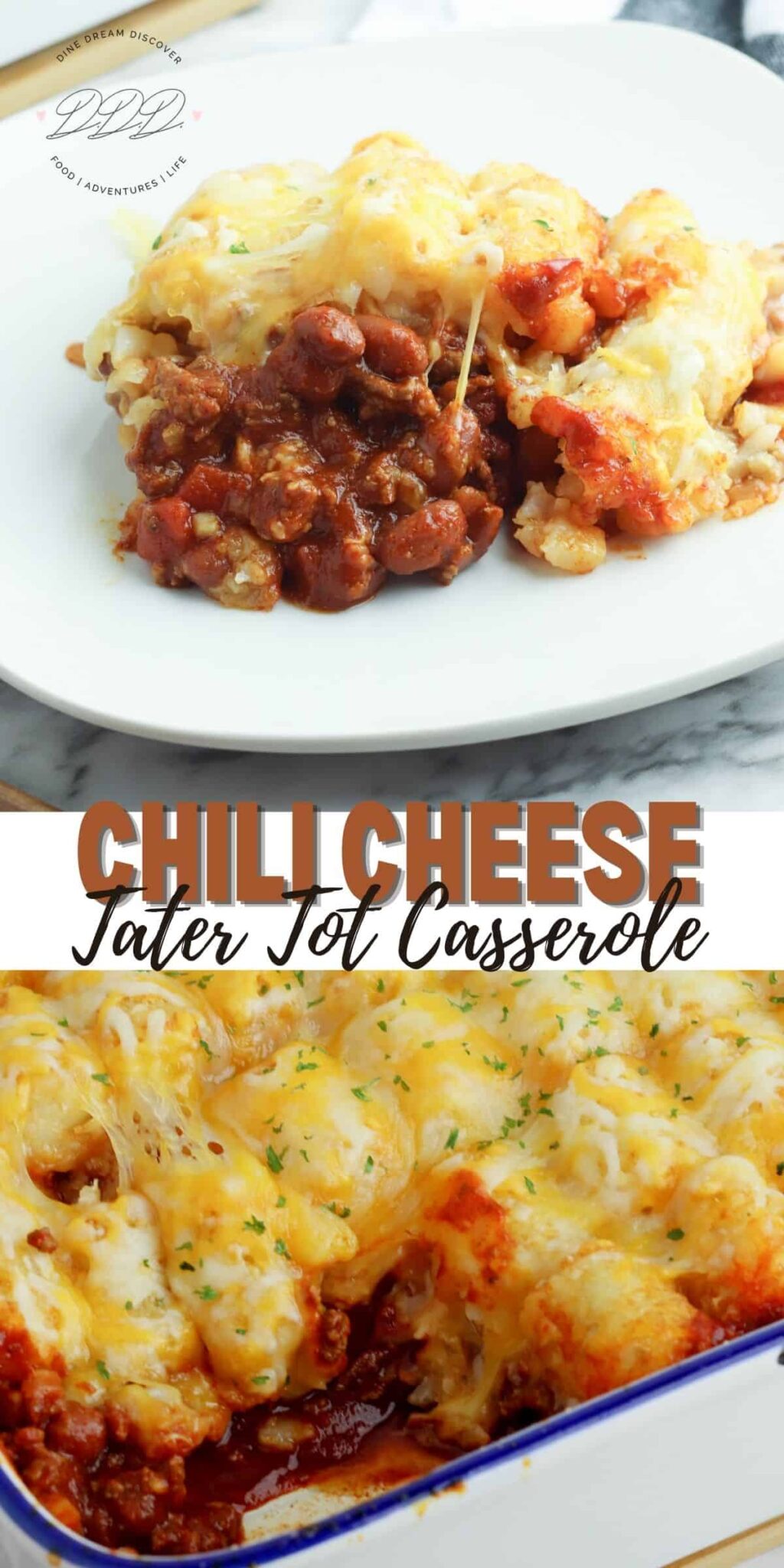 Chili Cheese Tater Tot Casserole Recipe | Dine Dream Discover