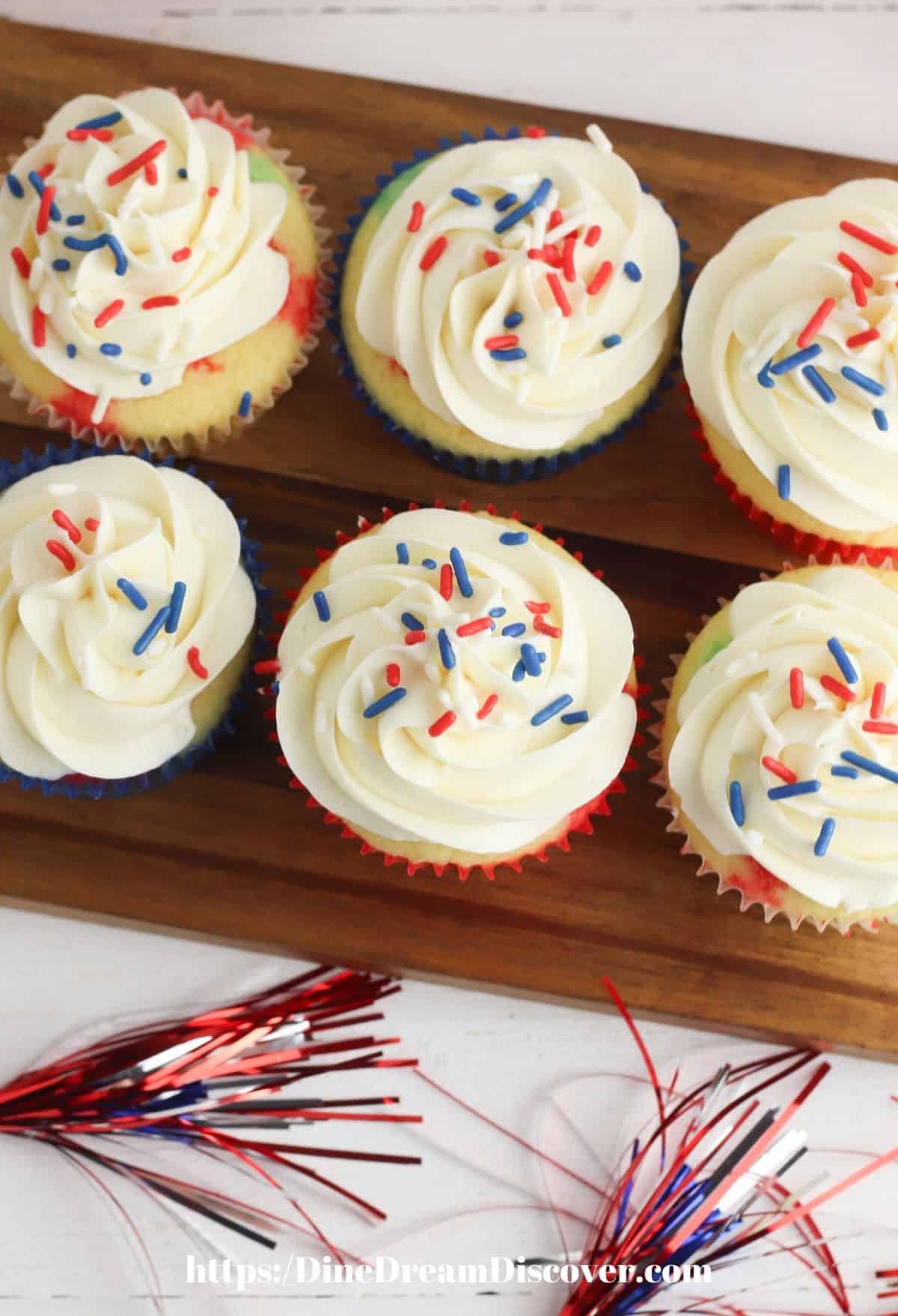 Poke Cake Patriotic Cupcakes