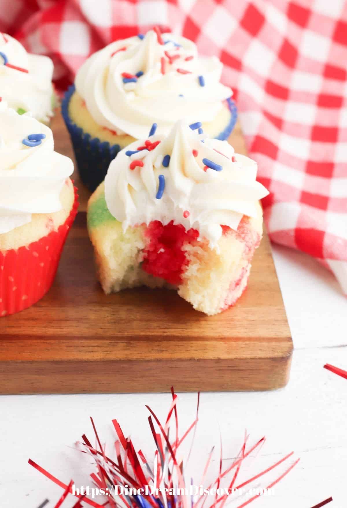 Poke Cake Patriotic Cupcakes