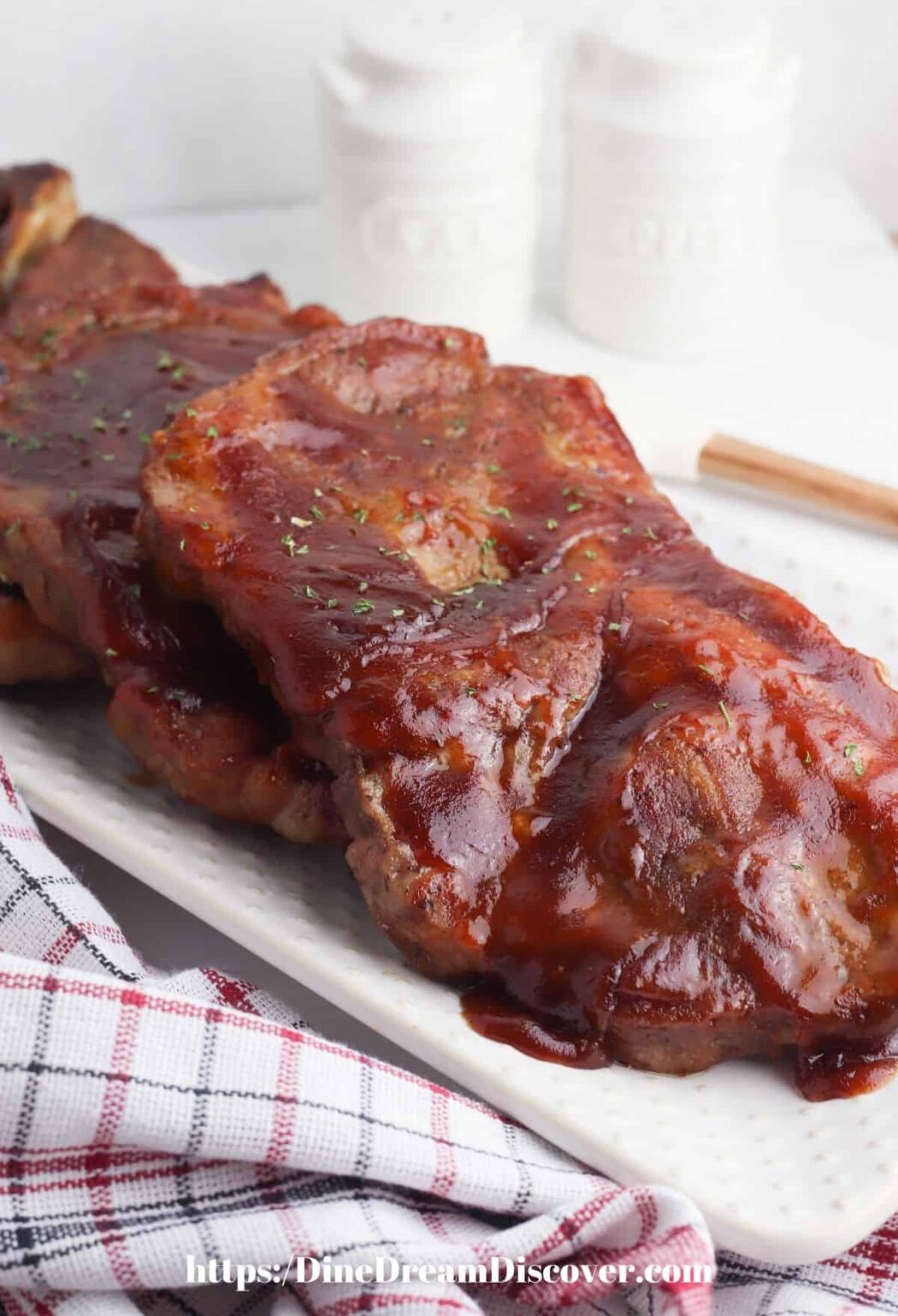 Oven Baked BBQ Pork Steaks - Dine Dream Discover