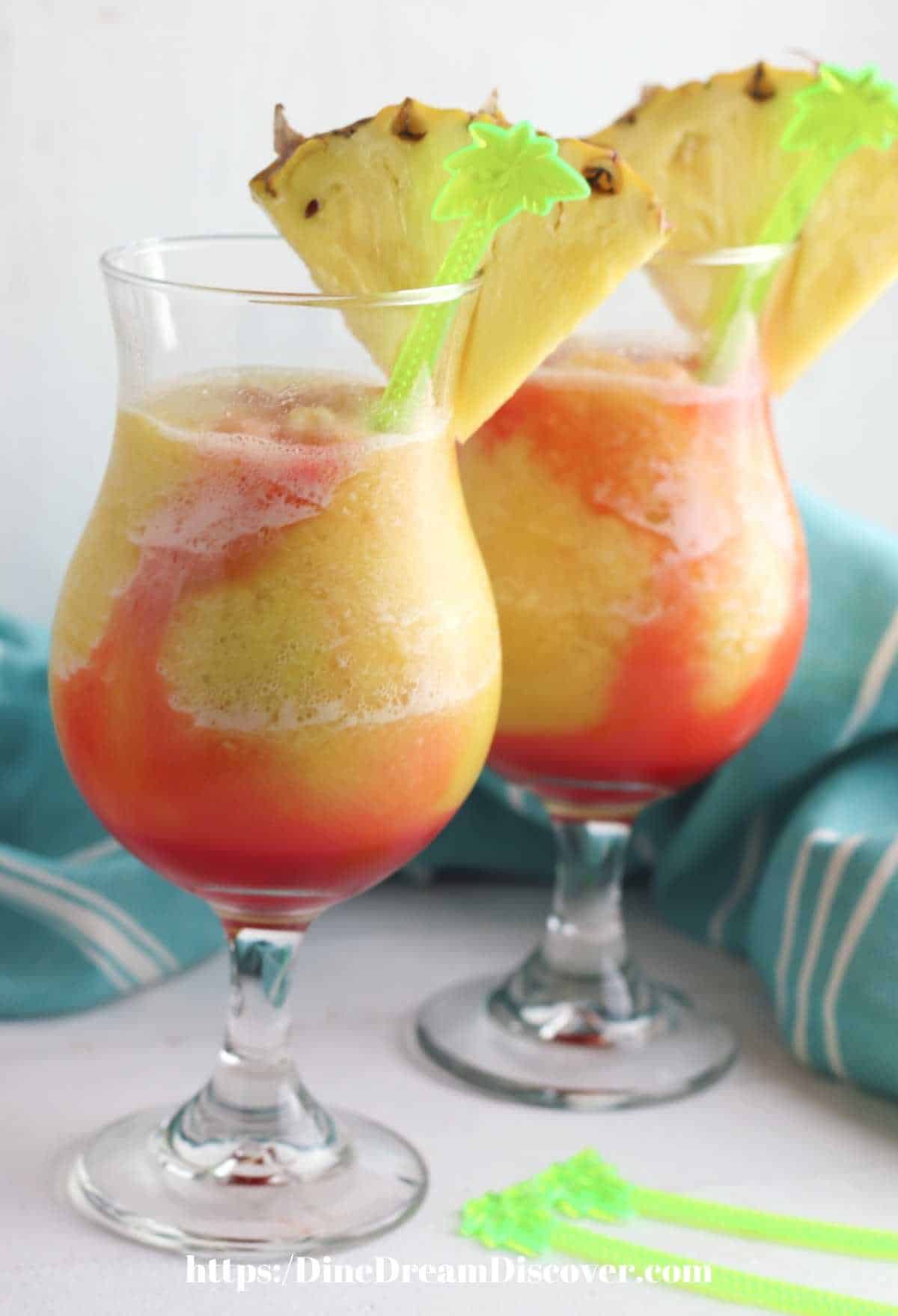 Bahama Mama Slush Cocktail and Mocktail