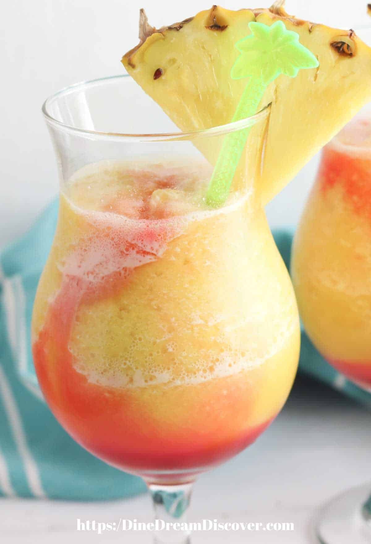Bahama Mama Slush Mocktail and cocktail