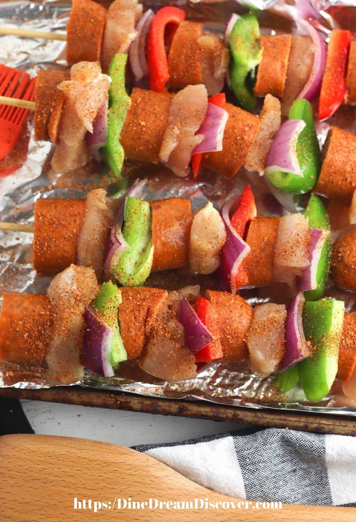 Baked Cajun Chicken Kabobs 