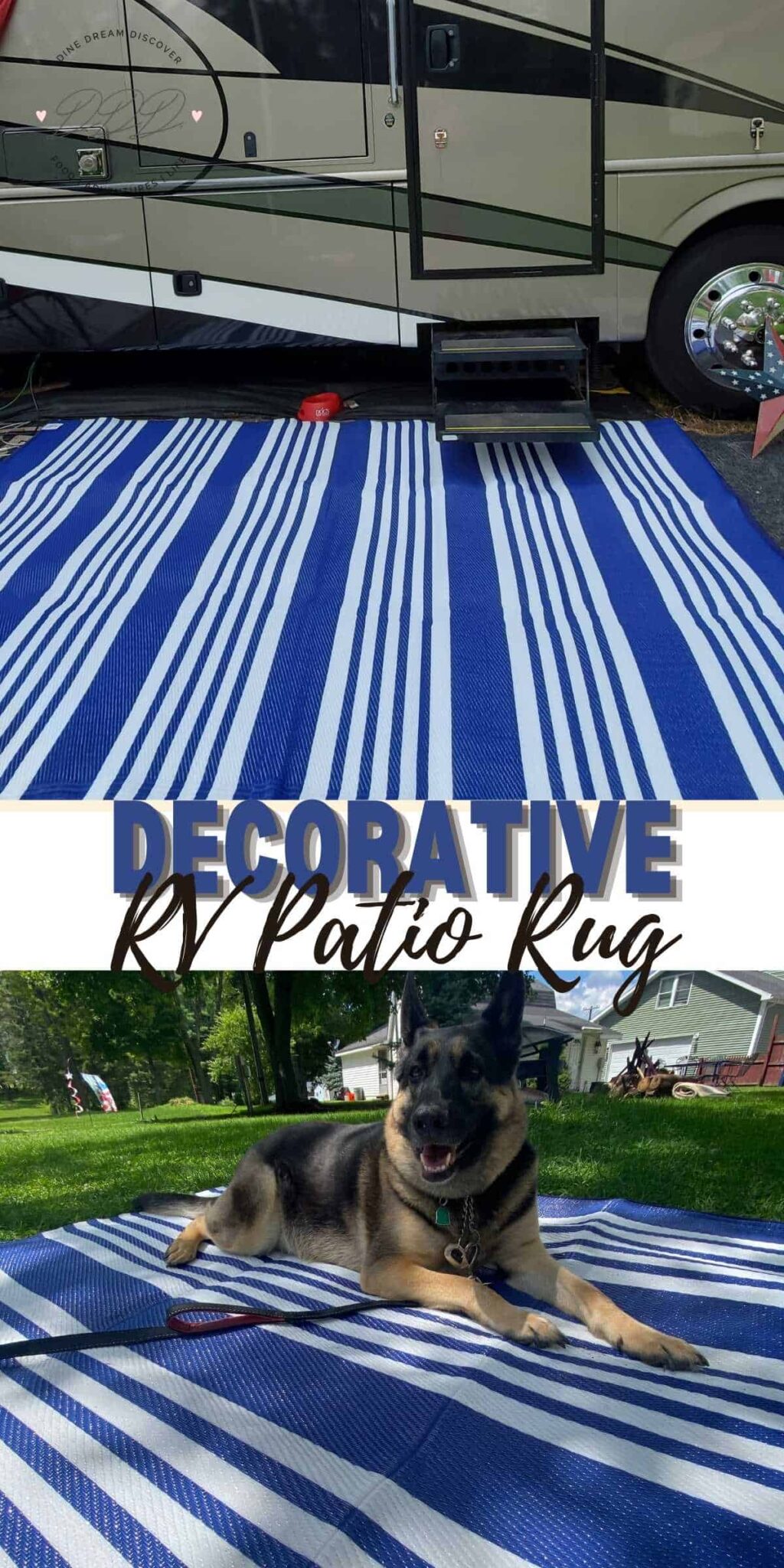 Decorative RV Patio Rug Dine Dream Discover