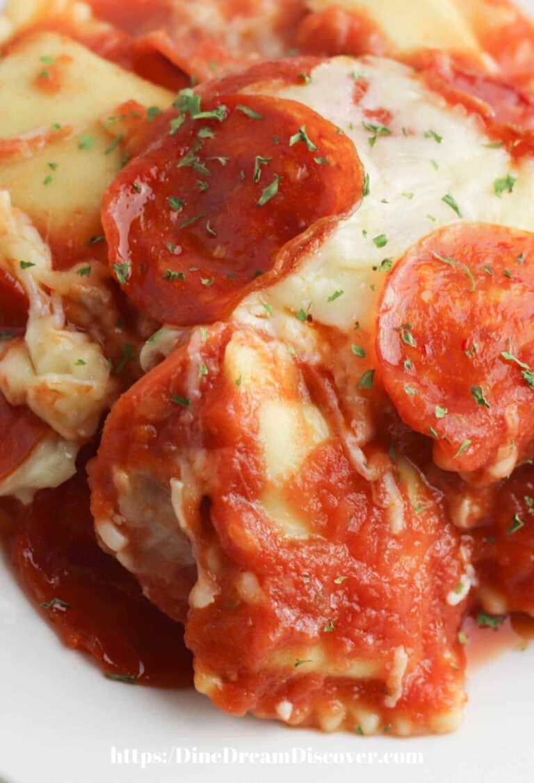 Meat Lovers Pizza Ravioli Casserole Dine Dream Discover