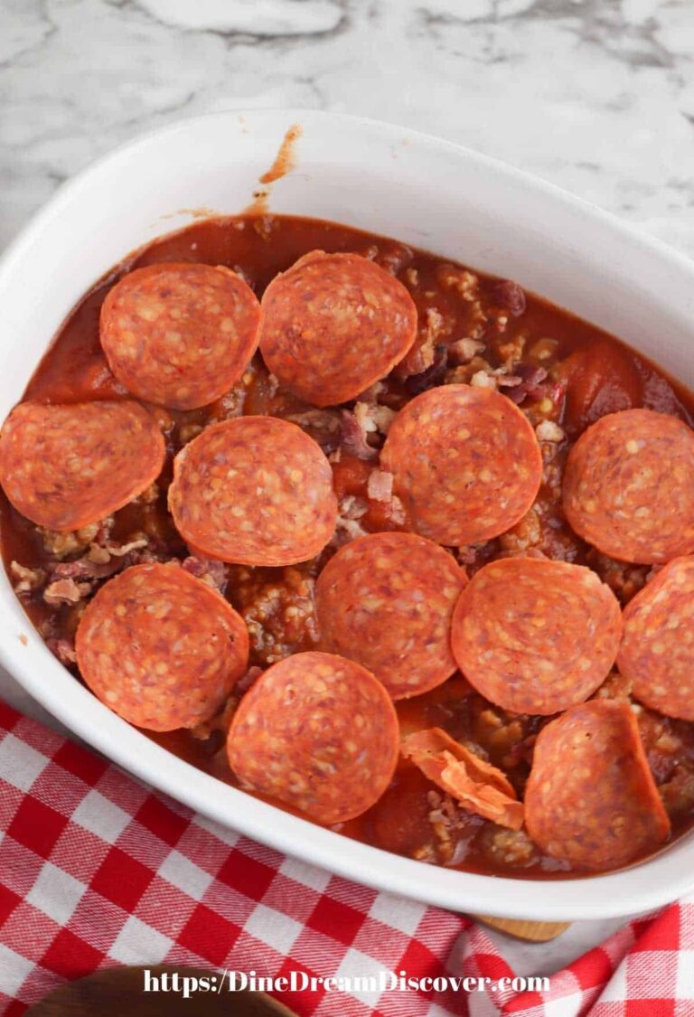 Meat Lovers Pizza Ravioli Casserole Dine Dream Discover