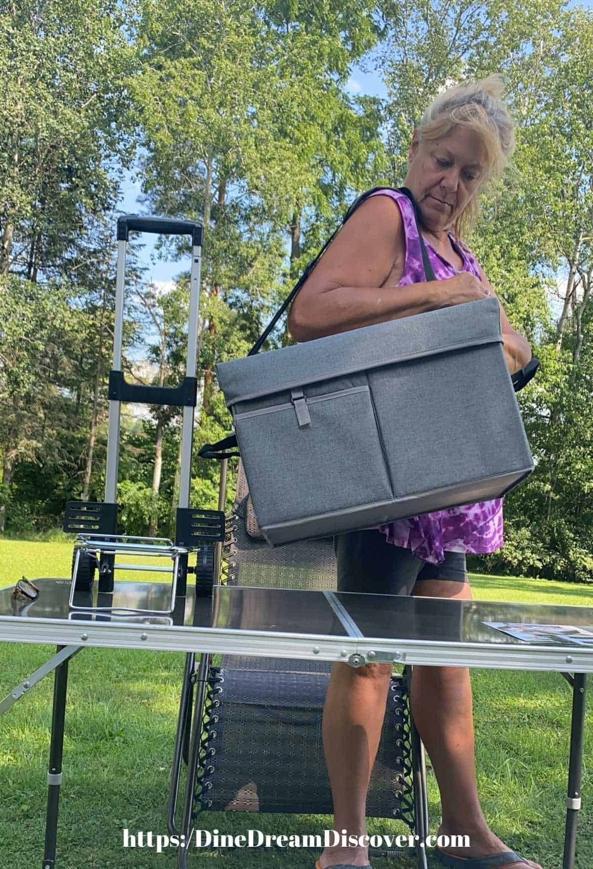 Portable Cooler Ottoman and Trolley