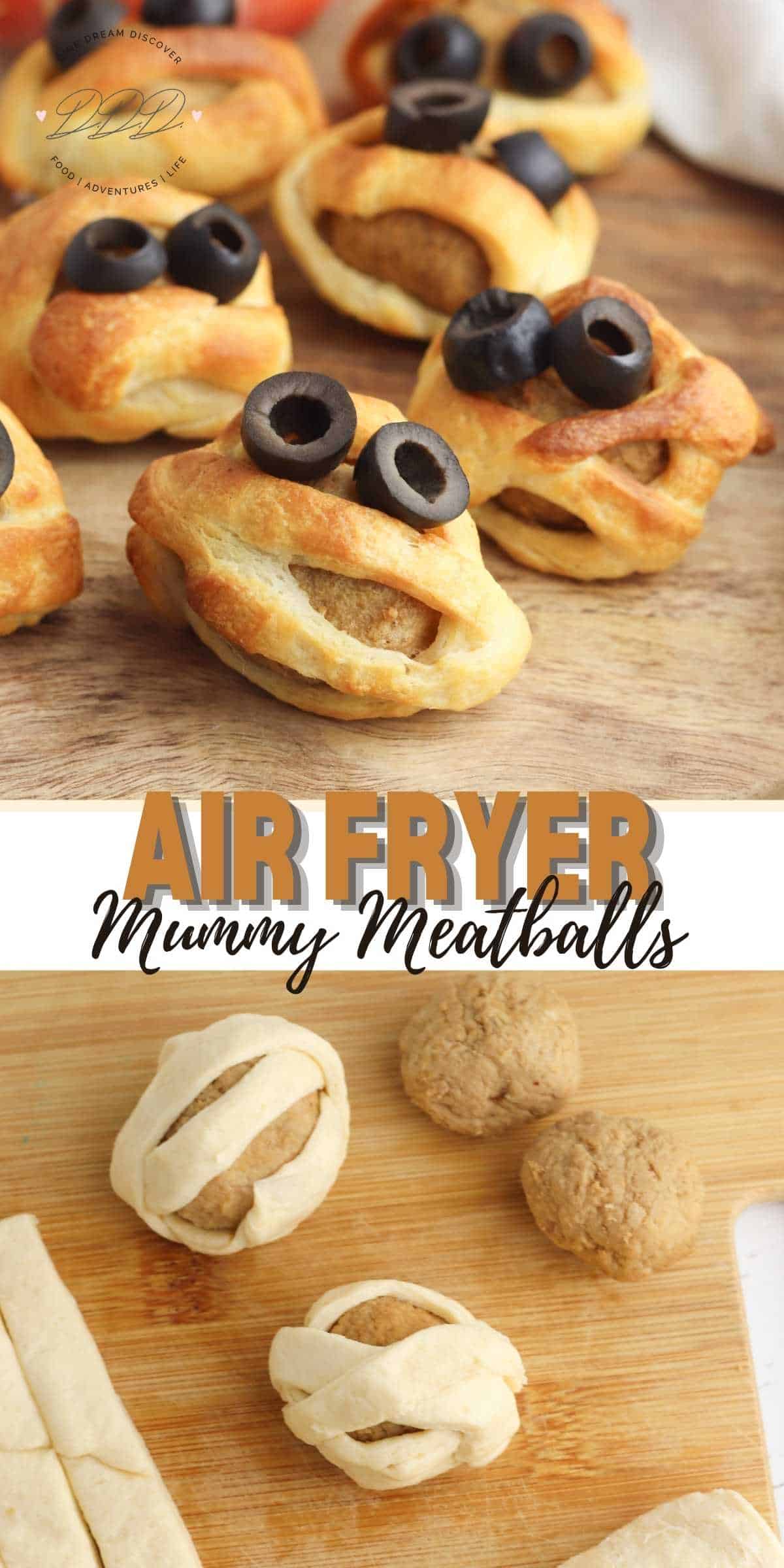 Air Fryer 3 Ingredient Mummy Meatballs