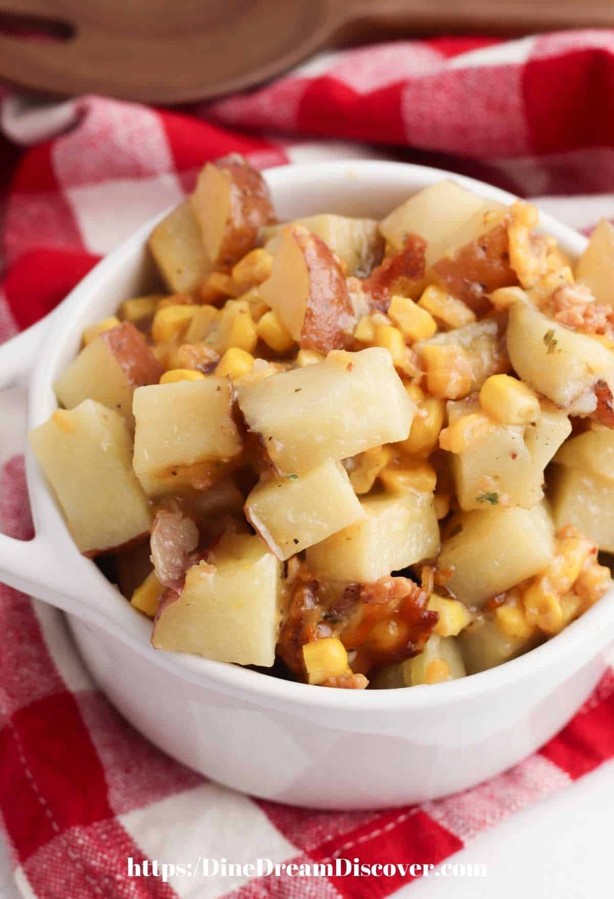 Slow Cooker Potatoes and Corn Side Dish