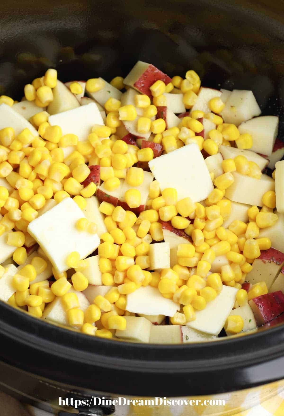 Slow Cooker Potatoes and Corn Side Dish