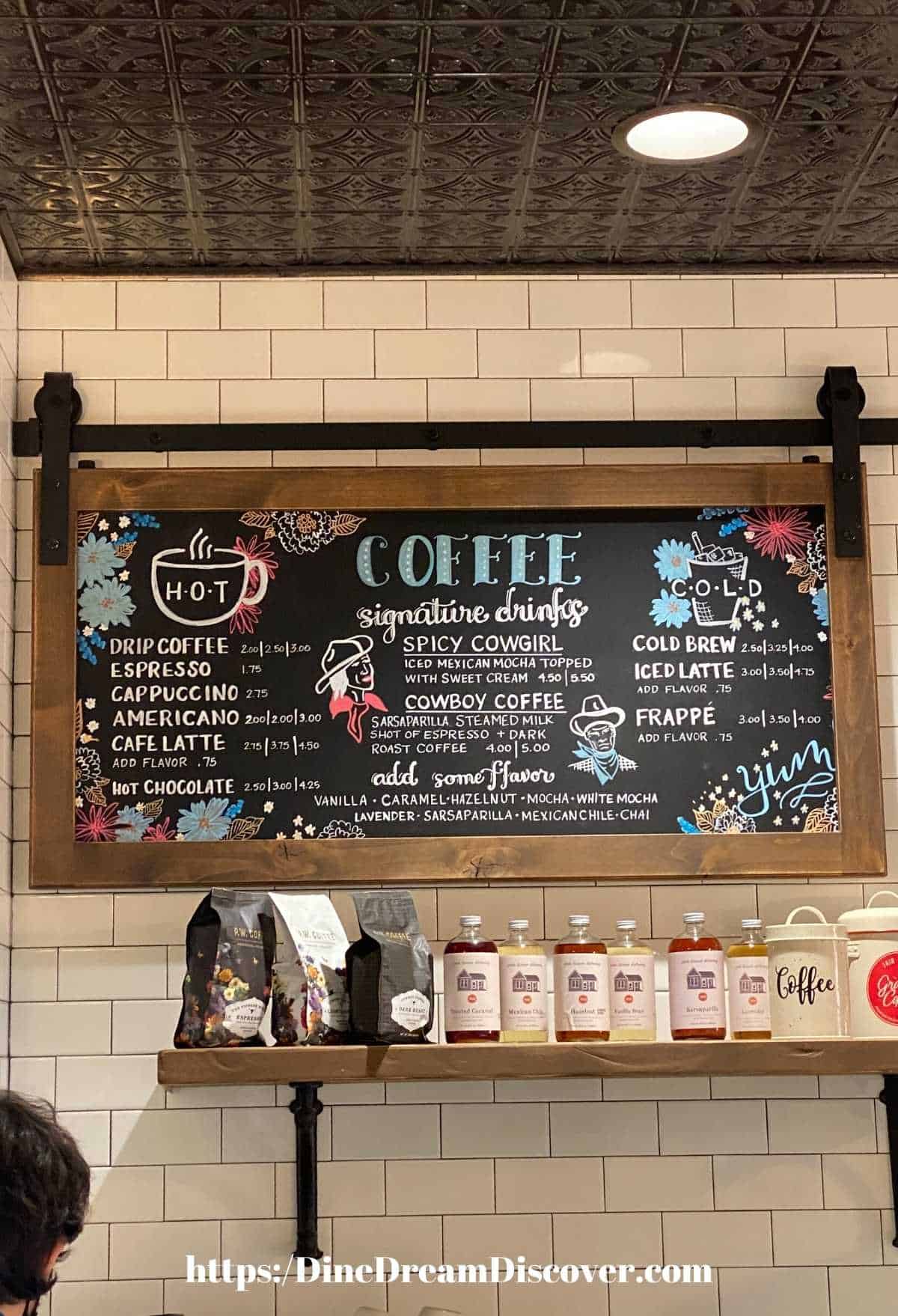 pioneer woman cowgirl coffee menu