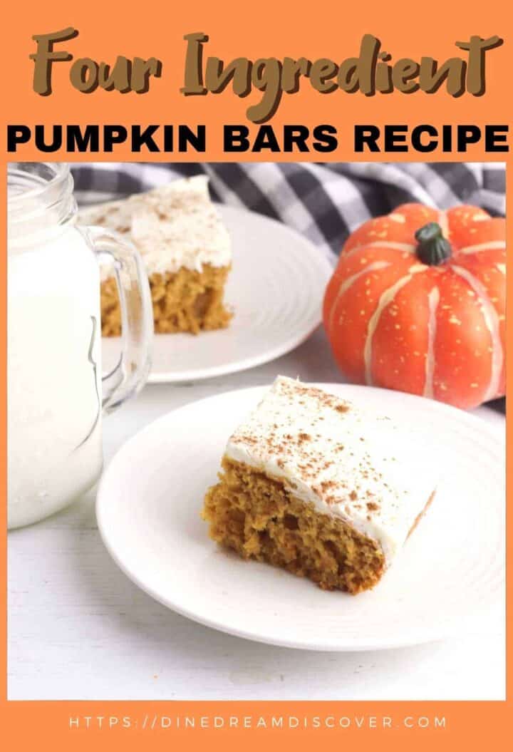 4 Ingredient Pumpkin Bars - Dine Dream Discover