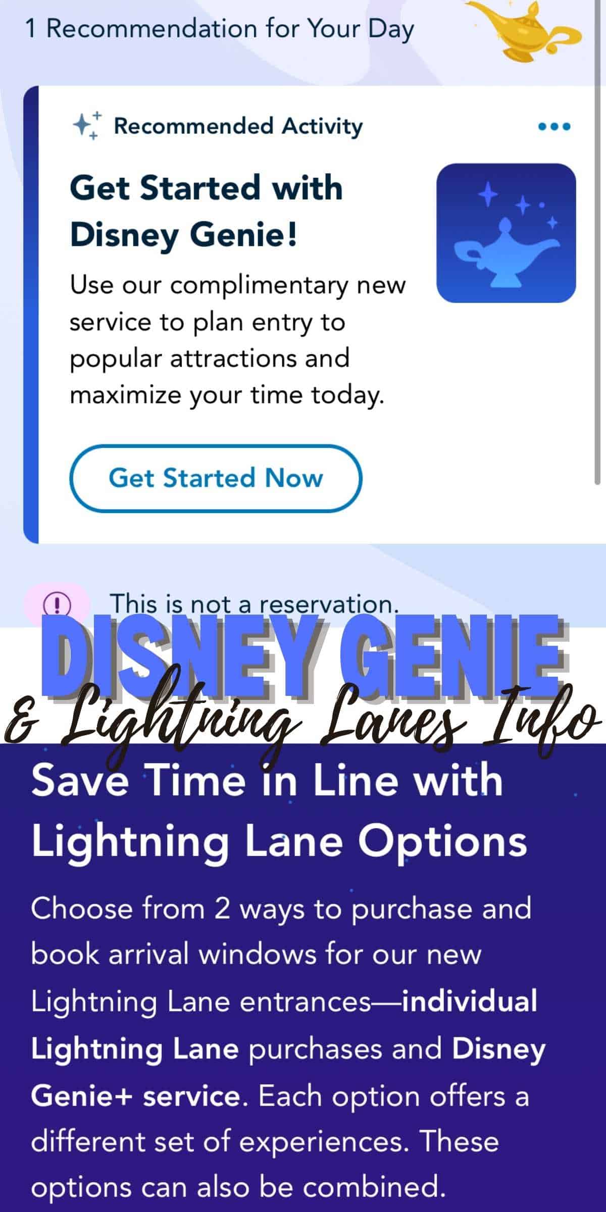 Disney Genie and Lightning Lanes info