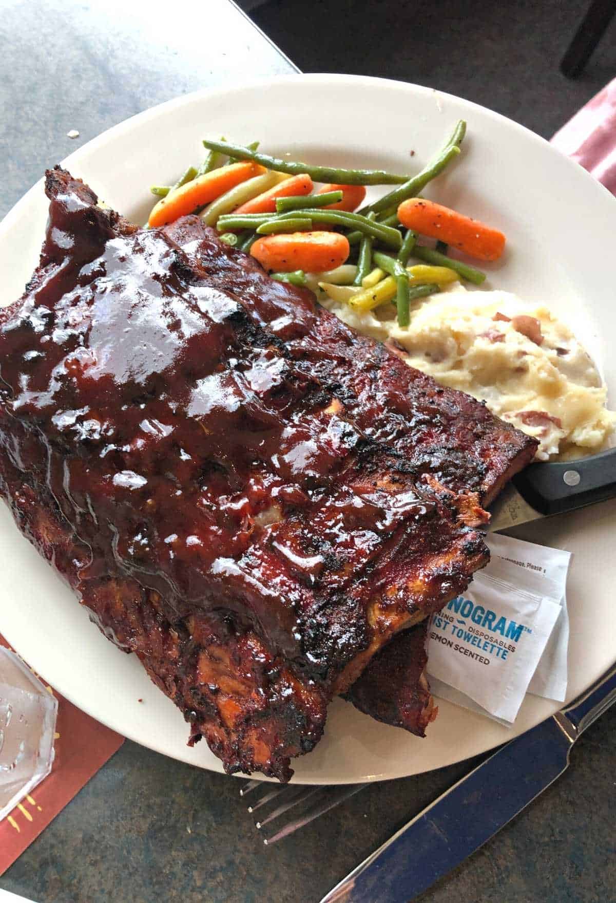 ribs from big river restaurant at disney boardwalk