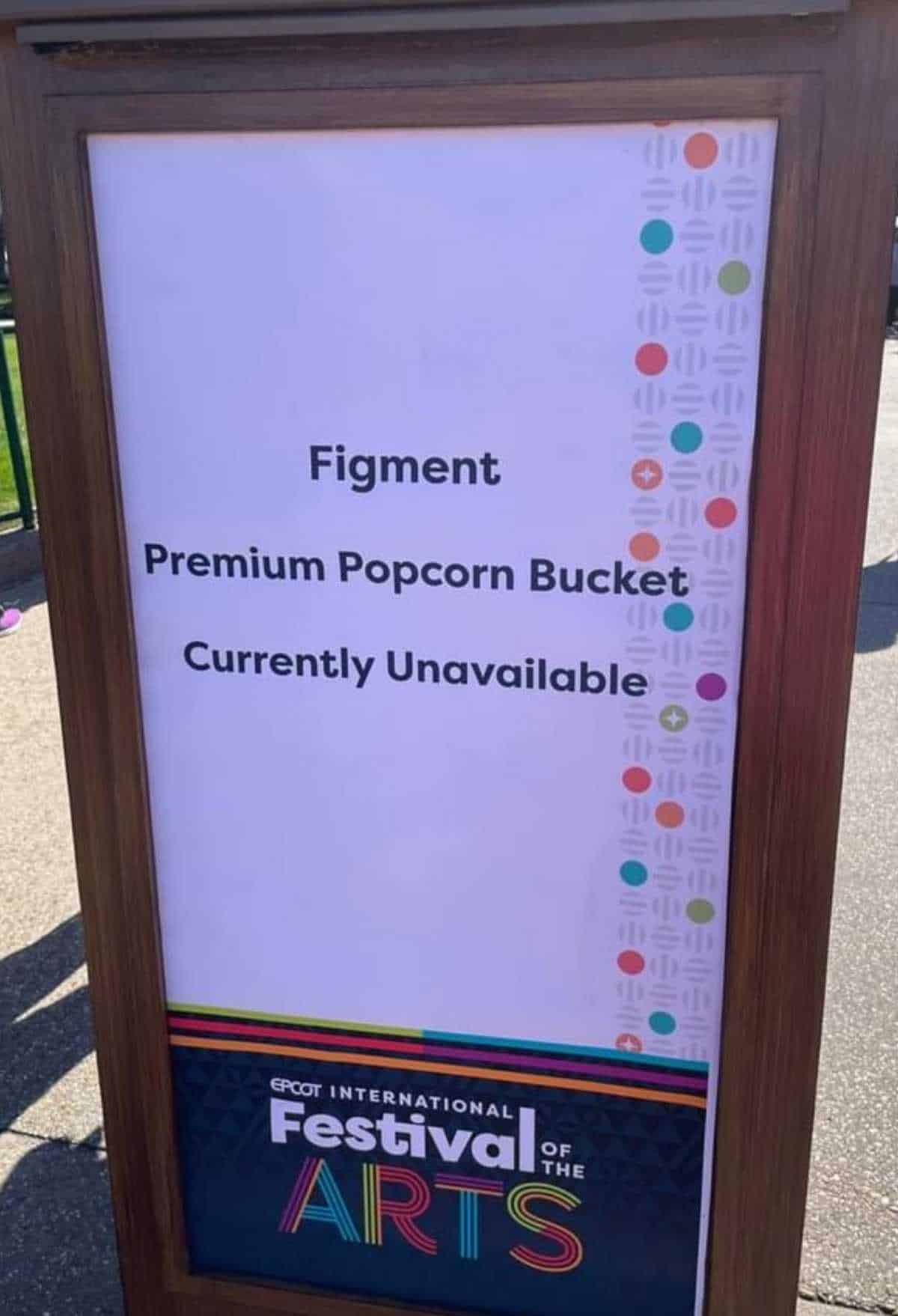 figment popcorn buckets currently unavailable epcot 2022