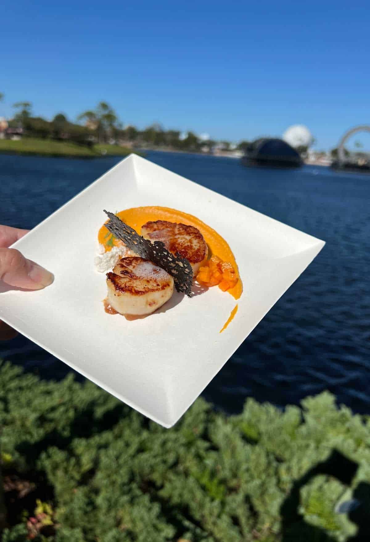 The Artist's Table (The American Adventure) pan seared scallops epcot 2022